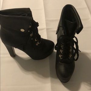 Black biker heels